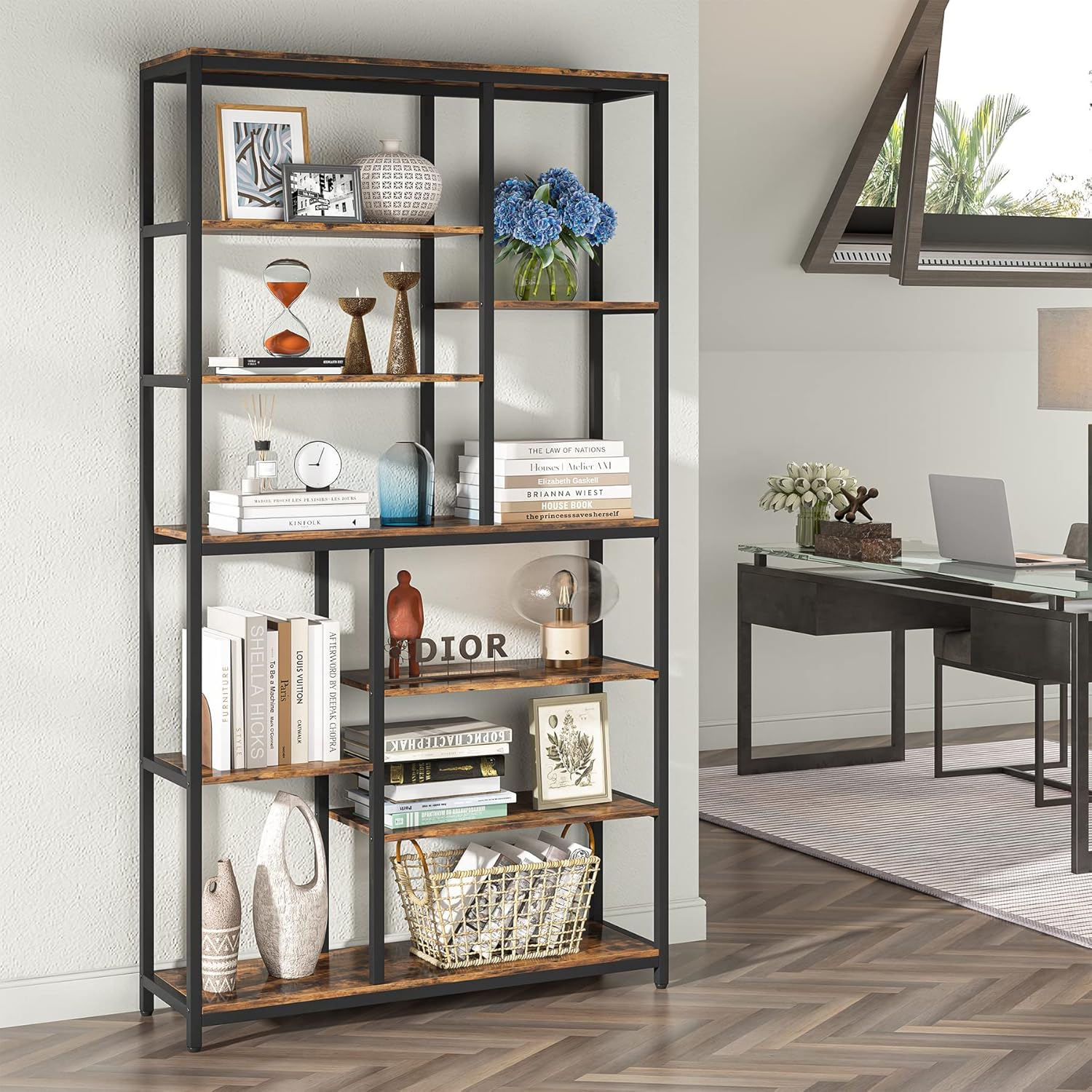 Bücherregal, freistehendes Standregal mit 9 Böden