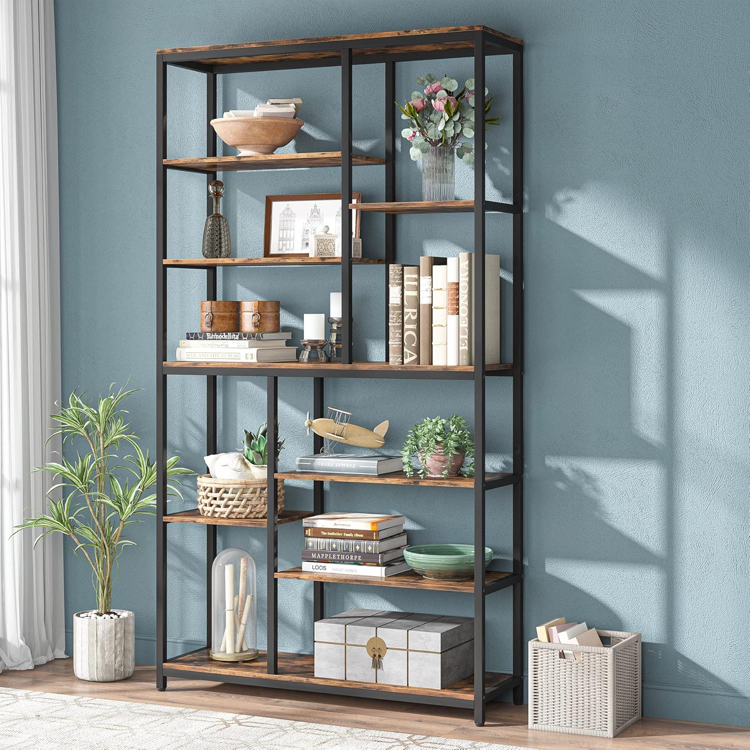 Bücherregal, freistehendes Standregal mit 9 Böden