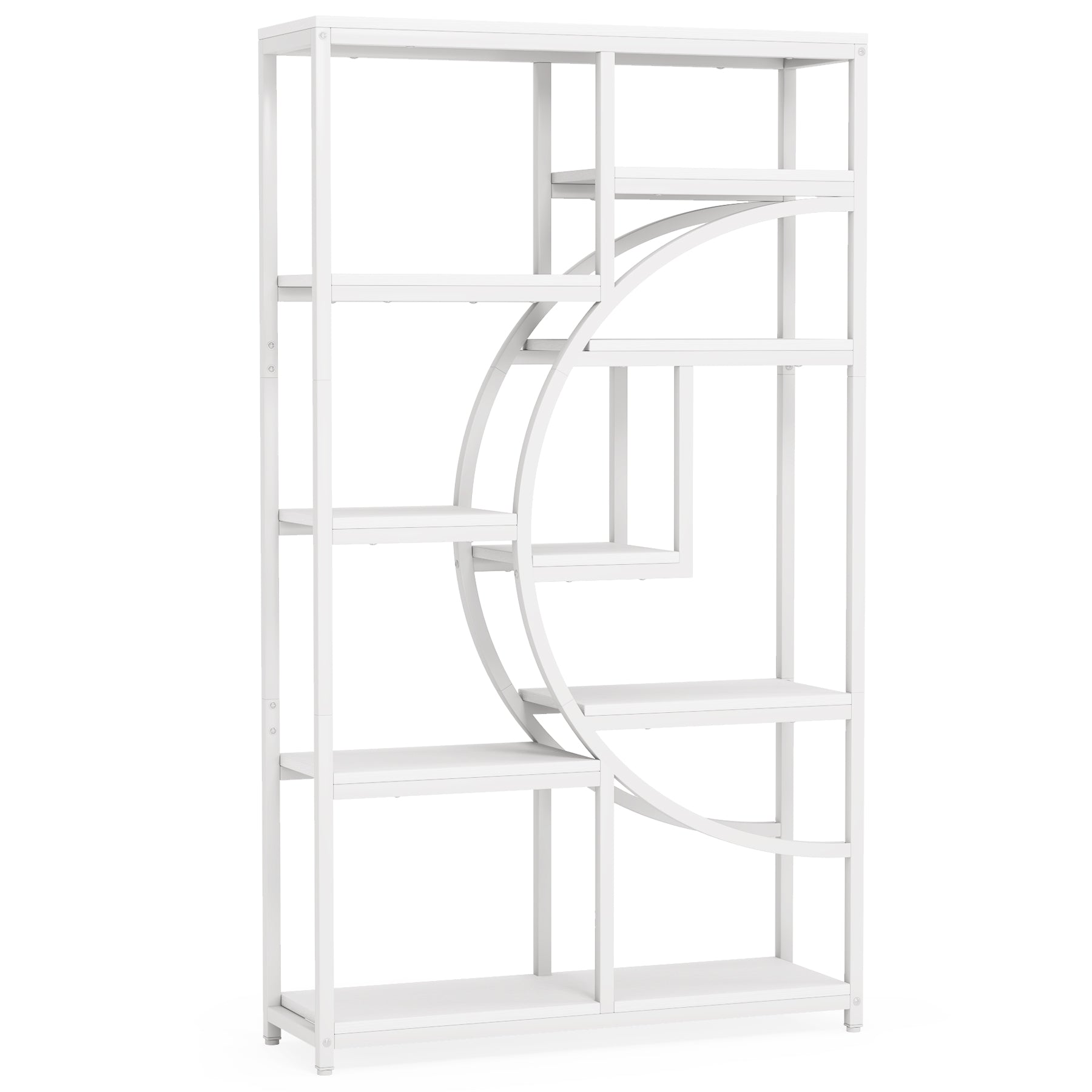 Freistehendes Bücherregal, 175 cm Etagere-Bücherregal mit 9 offenen Regalen