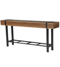 Tribesigns Konsolentisch 160 cm mit 2 Ablagen, schmaler Sofatisch im Industrial-Stil