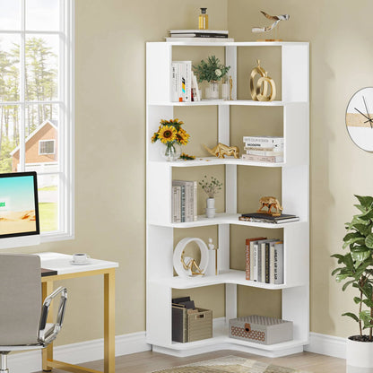 Eckregal, 6-stöckiges Bücherregal, Etagere-Lagerregal
