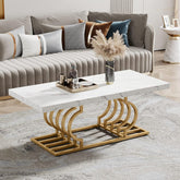 Moderner Couchtisch - Tribesigns Cocktailtisch mit geometrischem Gestell 3