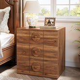 Nachttisch im Mid-Century Stil - 3 Schubladen mit Stauraum, Nussbaum-Optik 3
