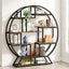 Rundes Bücherregal, 150cm Etagere-Bücherregal mit versetzten Regalen