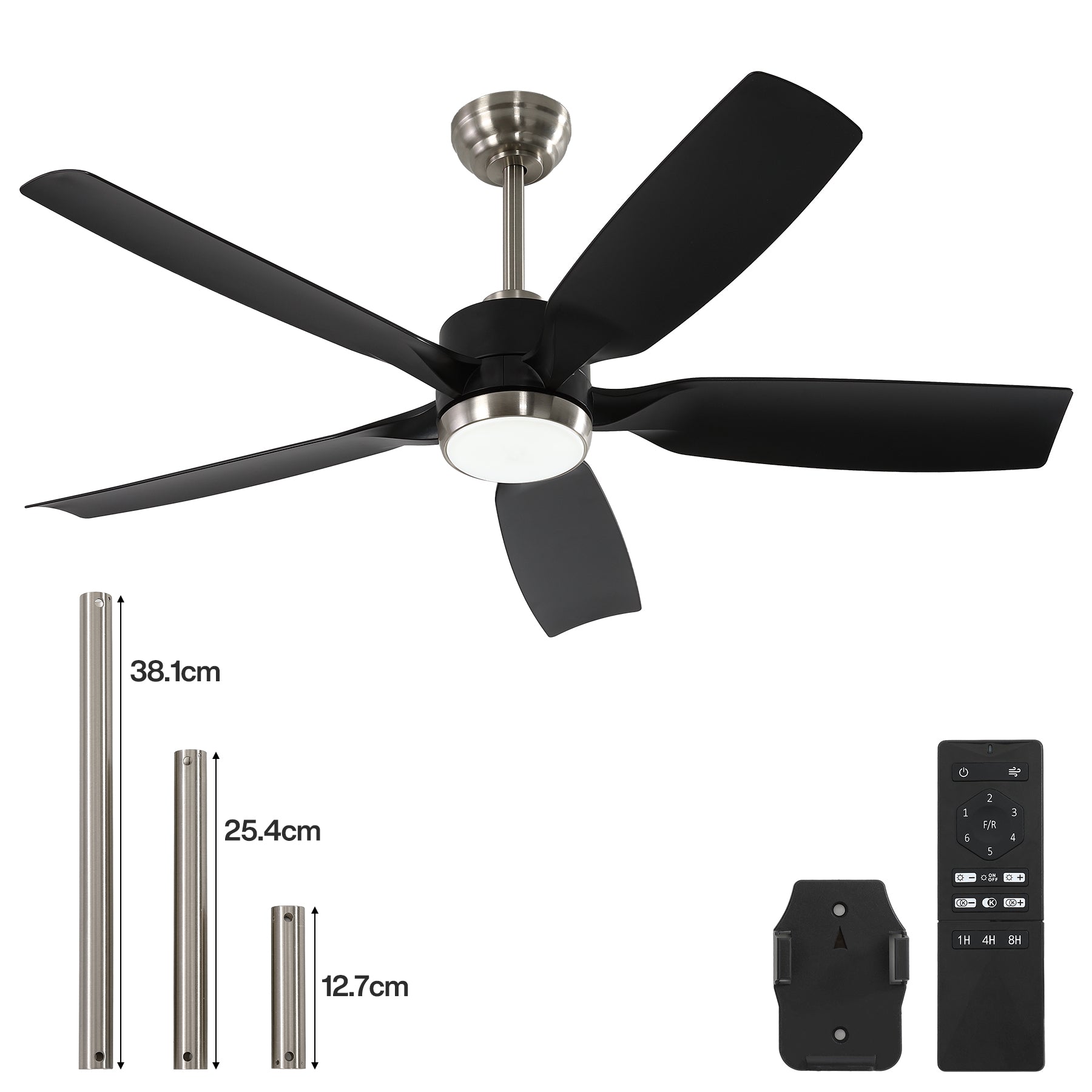 Tribesigns Deckenventilator mit Licht 132 cm, LED Deckenventilator mit Fernbedienung, Reversibler DC-Motor, 5 Flügel