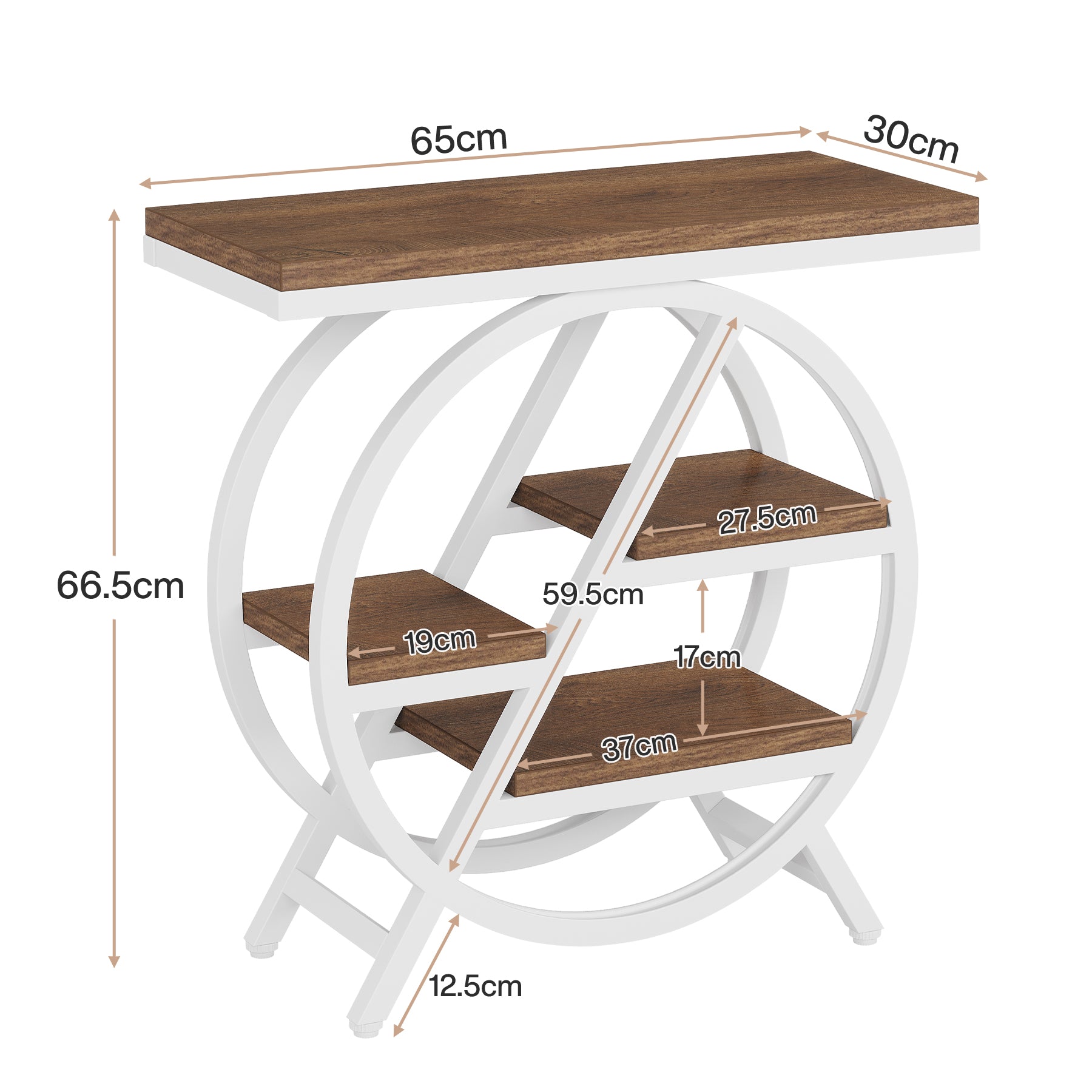 4-stöckiger Beistelltisch, kleiner Beistelltisch, Snacktisch mit Ablageflächen