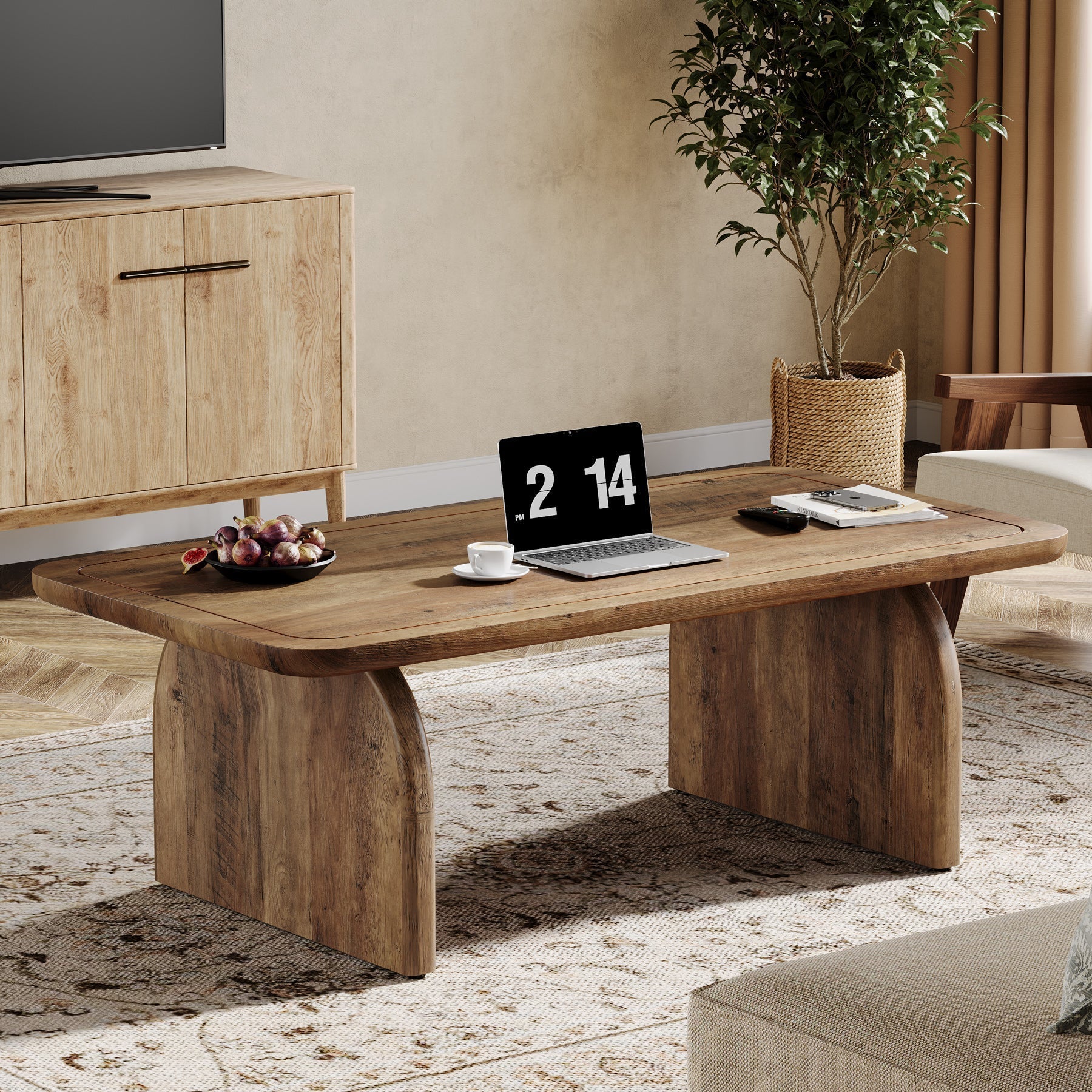 120 cm Couchtisch, Bauernhaus-Mitteltisch, niedriger Cocktail-Teetisch