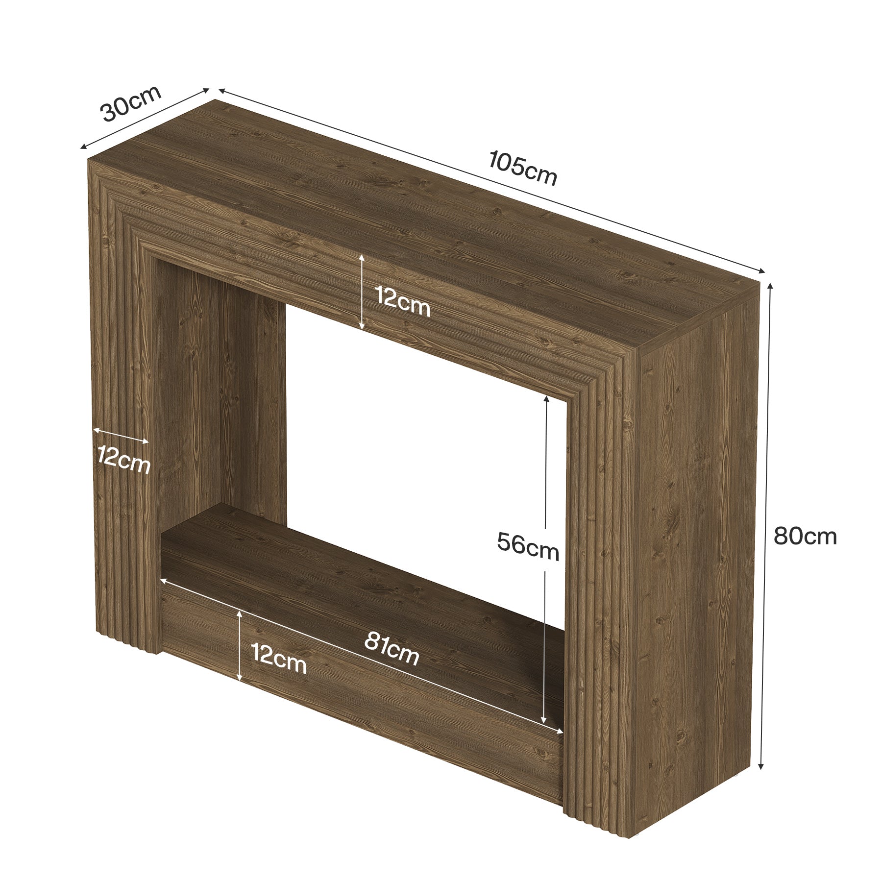 Tribesigns Konsolentisch Landhausstil 105 cm, Schmaler Flurtisch mit 2 Ablagen