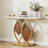 Modern Console Table, 43.3" Sofa Foyer Table with Faux Marble Top Tribesigns 3