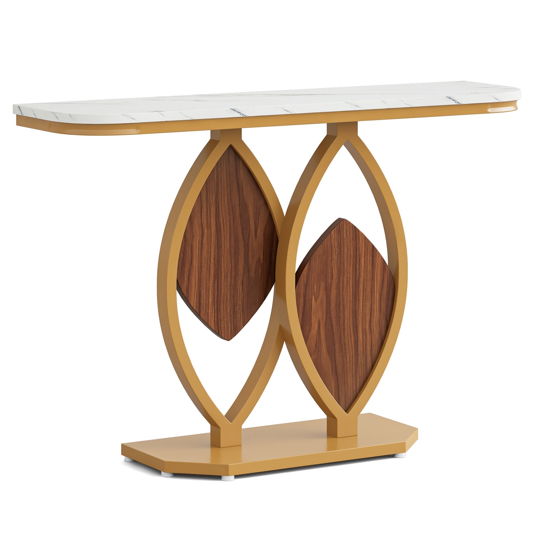 Modern Console Table, 43.3" Sofa Foyer Table with Faux Marble Top Tribesigns
