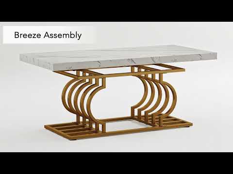 Moderner Couchtisch - Tribesigns Cocktailtisch mit geometrischem Gestell